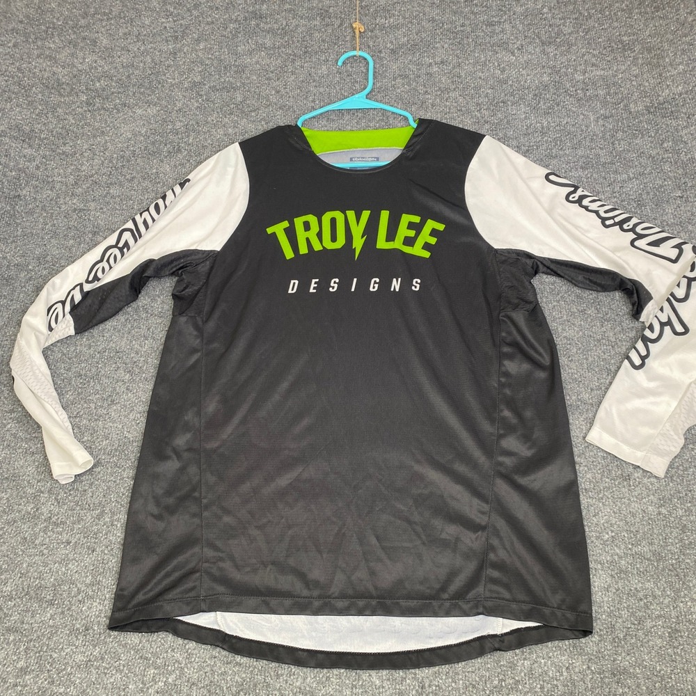 Troy Lee Designs GP Pro Jersey Mens Medium Black White Lime Green Motocross MTB